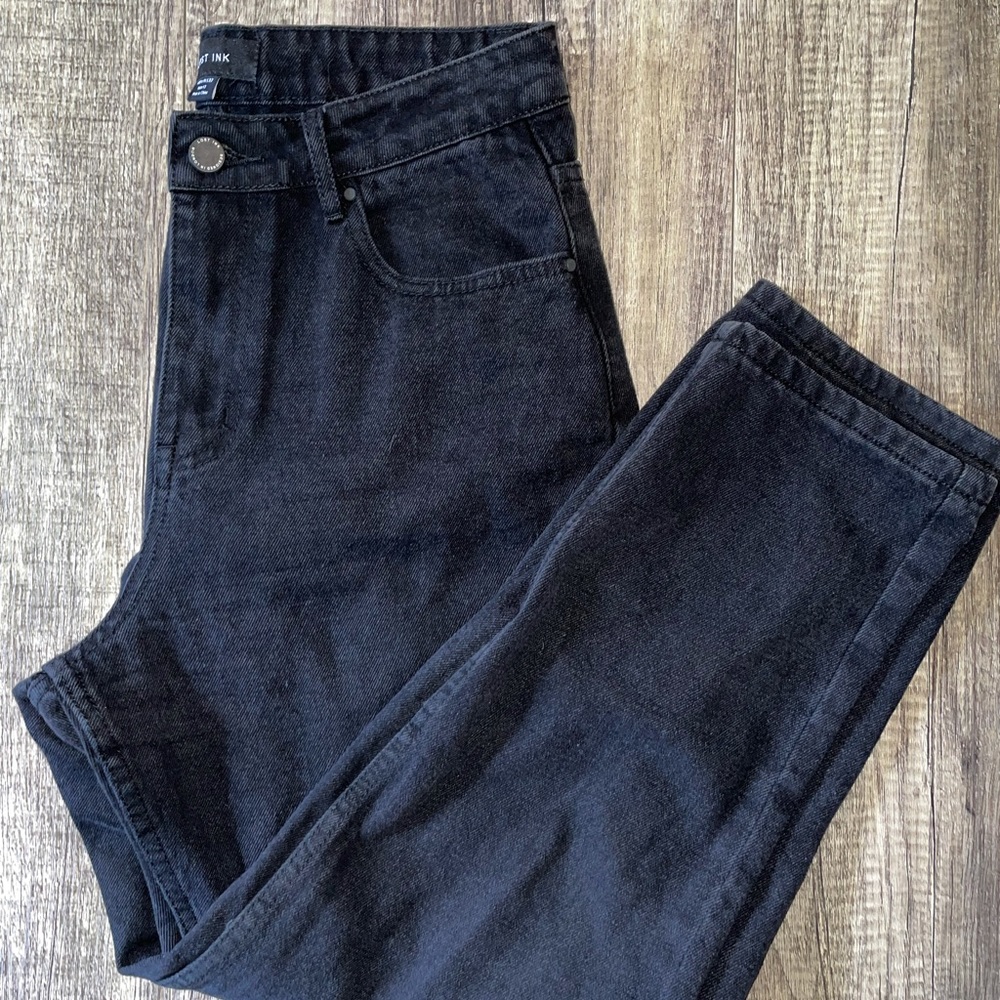 Lost Ink Black High Waisted Ankle Jeans
